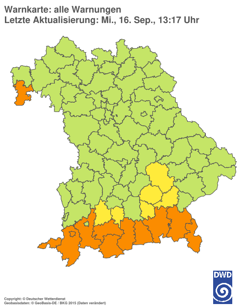 Aktuelle Wetterwarnungen für  Hannover