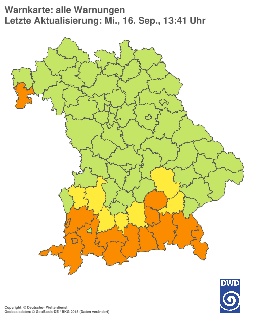 Aktuelle Wetterwarnungen für  Hannover