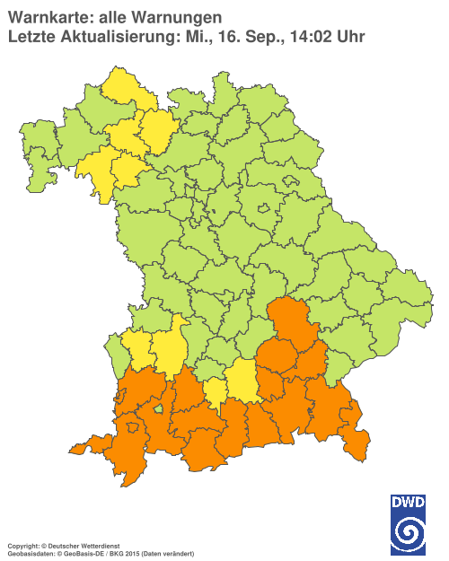 Aktuelle Wetterwarnungen für  Hannover