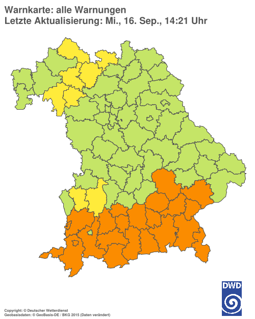Aktuelle Wetterwarnungen für  Hannover