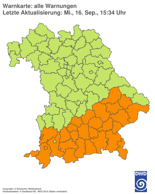 Aktuelle Wetterwarnungen für  Hannover