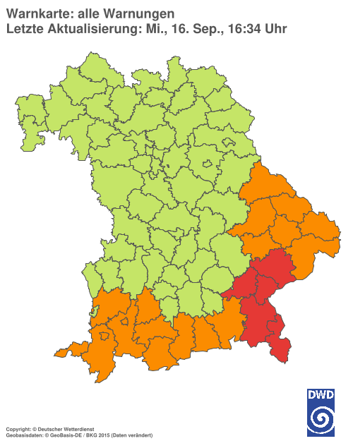 Aktuelle Wetterwarnungen für  Hannover