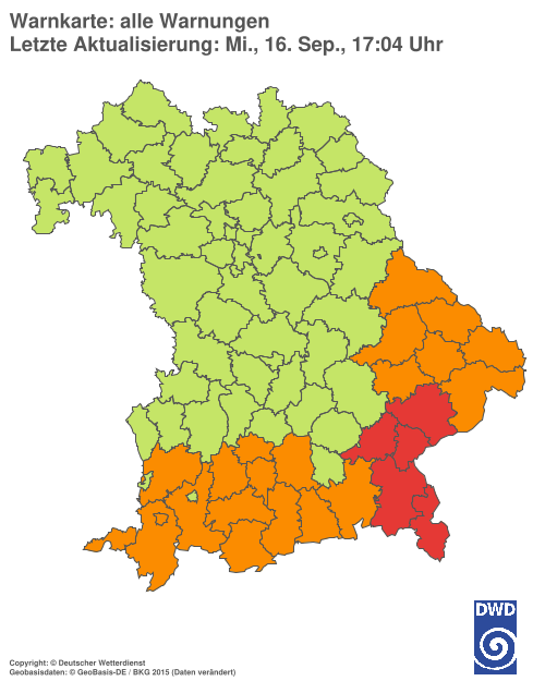 Aktuelle Wetterwarnungen für  Hannover